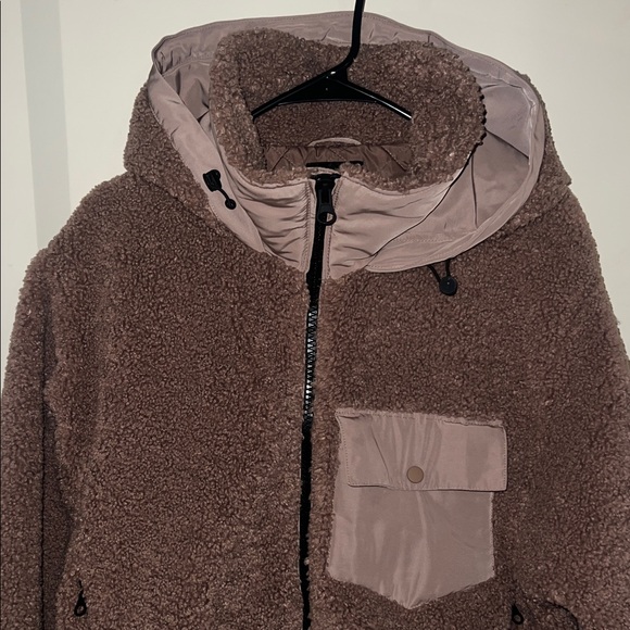 Zara Brown Puffer Jacket with Hood M - Picture 2 of 6